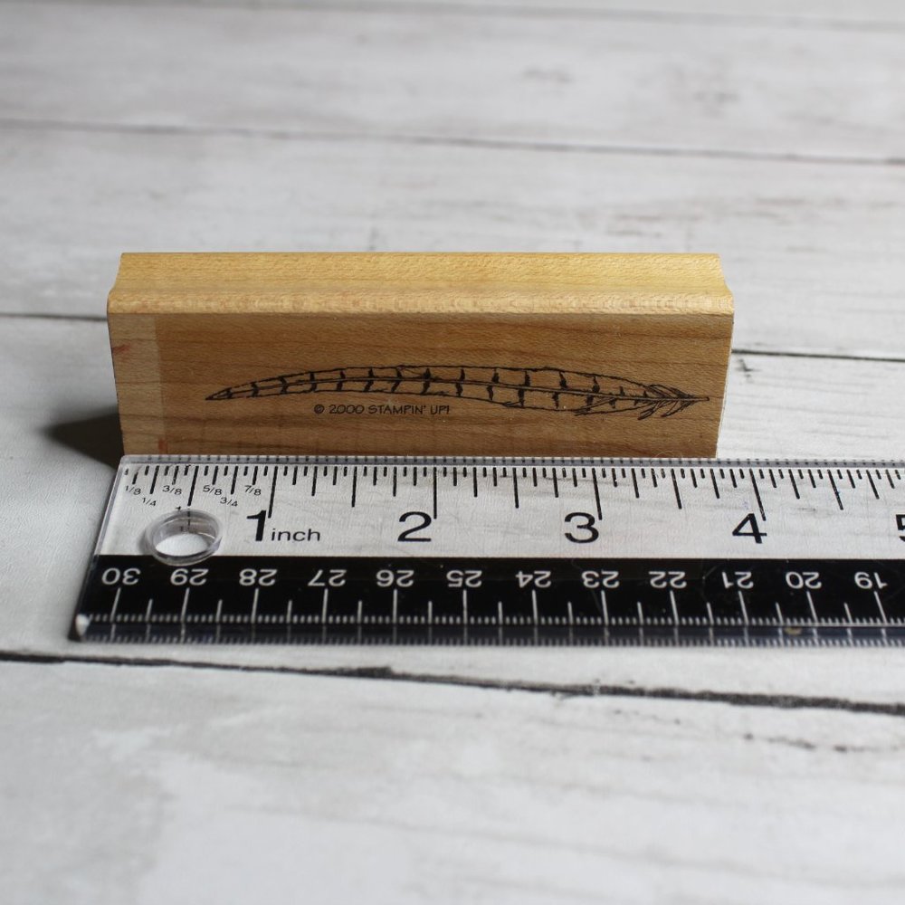 Stampin Up Rubber Stamp Mounted Wooden Block Pheasant Bird Feather